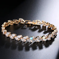 Willow Leaf Bracelet with AAA Zircon Stones