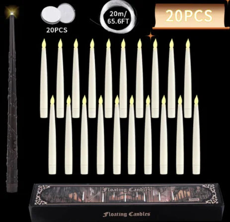 LED Floating Candles With Candle Sticks and Wand