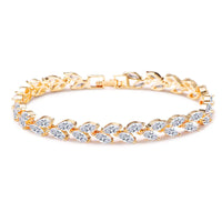 Willow Leaf Bracelet with AAA Zircon Stones