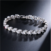 Willow Leaf Bracelet with AAA Zircon Stones