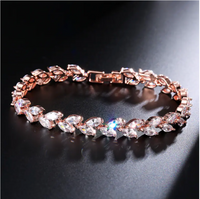 Willow Leaf Bracelet with AAA Zircon Stones