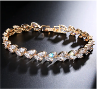 Willow Leaf Bracelet with AAA Zircon Stones
