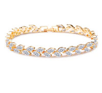 Willow Leaf Bracelet with AAA Zircon Stones