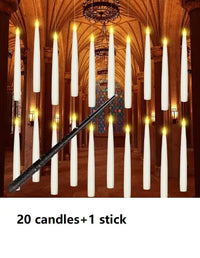 LED Floating Candles With Candle Sticks and Wand