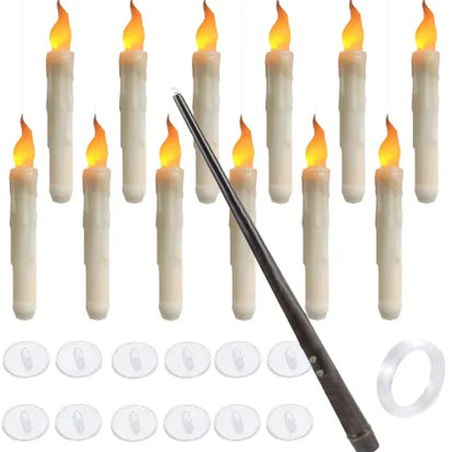 LED Floating Candles With Candle Sticks and Wand